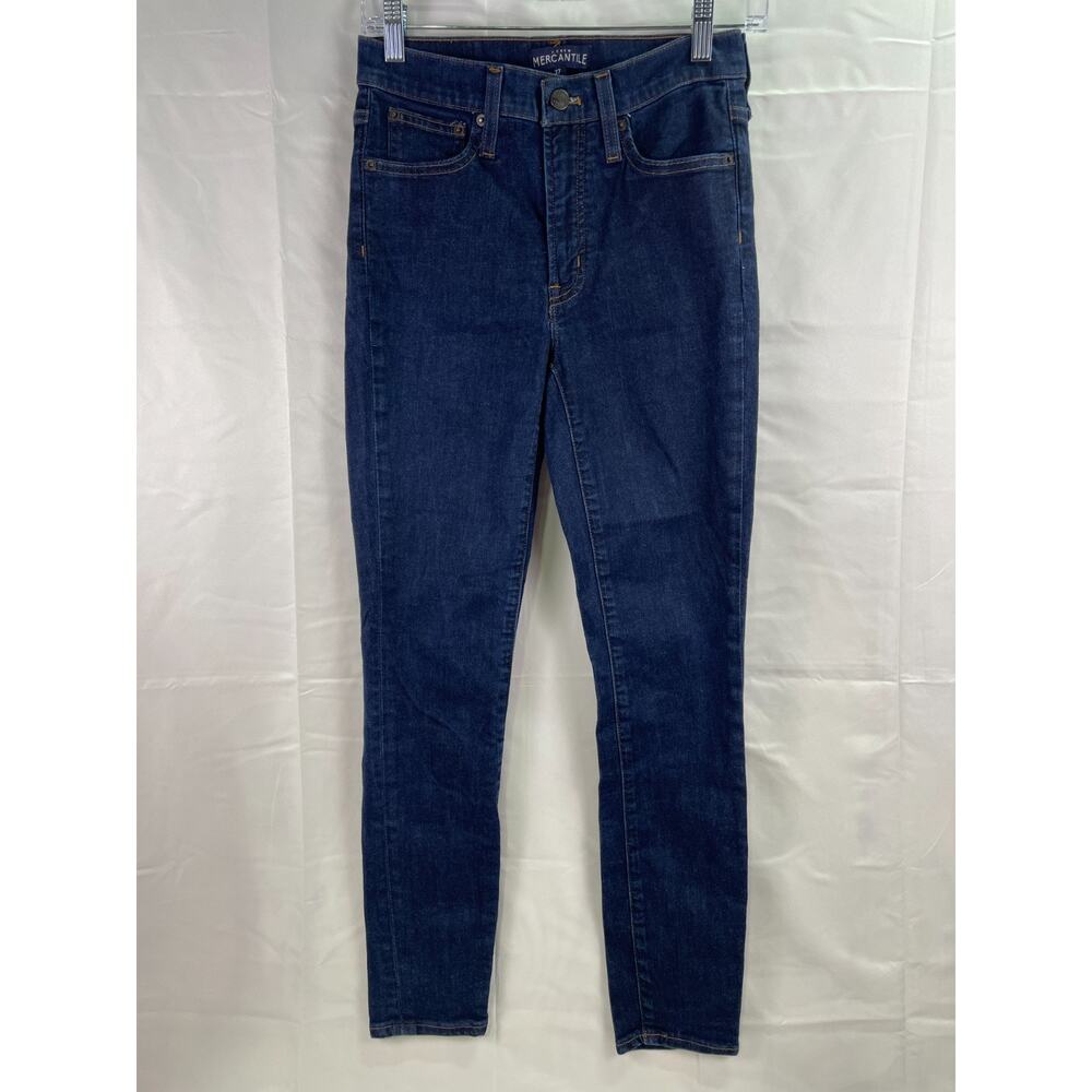 J. Crew Mercantile Men's Blue Denim 5 Pocket Mid Rise Skinny Casual Jean Size 27